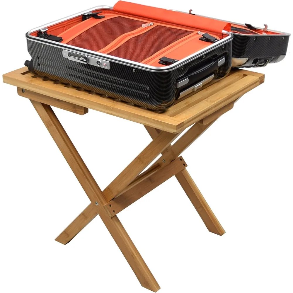 24" W x 18" D x 22" H Mirage Deluxe Foldable Natural Bamboo Luggage Rack, Suitable for hotel, travel, and family bedrooms
24" W x 18" D x 22" H Mirage Deluxe Foldable Natural Bamboo Luggage Rack, Suitable for hotel, travel, and family bedrooms