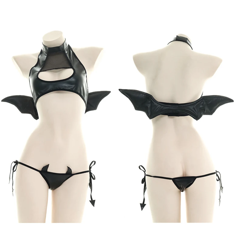 XXOO Erotic Sexy Japanese Womens Devil Cosplay Costumes Sexy Hollow Out Tank with Wings Punk Lolita Anime Bikini Set Wholesale
XXOO Erotic Sexy Japanese Womens Devil Cosplay Costumes Sexy Hollow Out Tank with Wings Punk Lolita Anime Bikini Set Wholesale