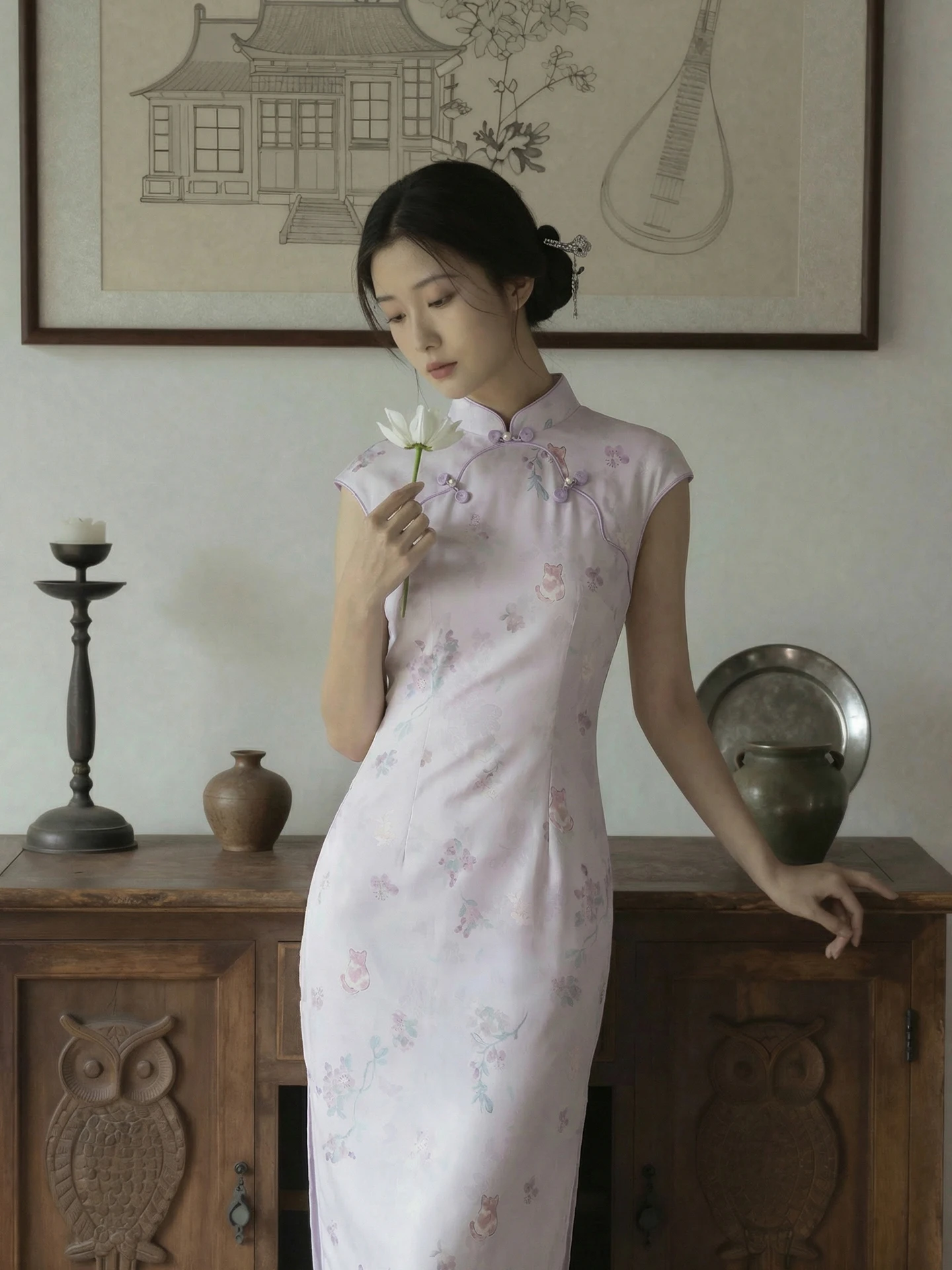 Young Women's Breathable Sleeveless Dress Vintage Style Daily Wear Light Purple High End Silk Material Spring Summer
Young Women's Breathable Sleeveless Dress Vintage Style Daily Wear Light Purple High End Silk Material Spring Summer