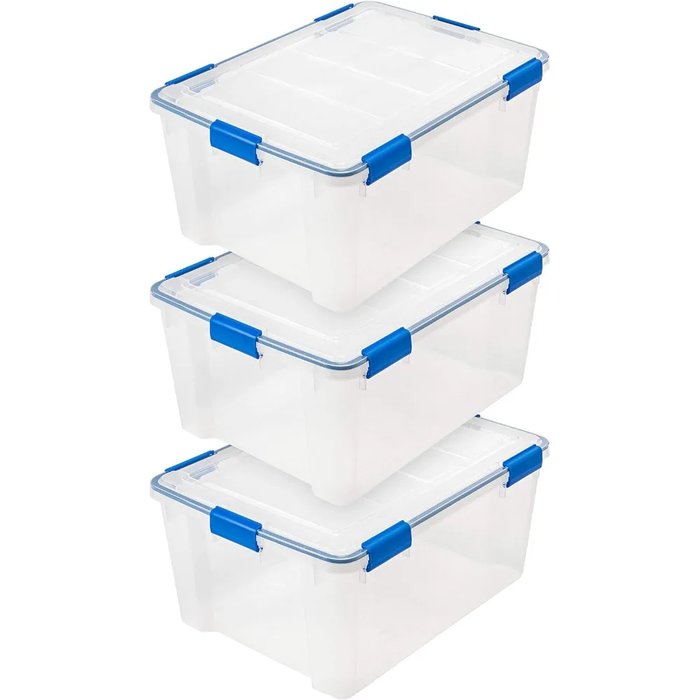 USA 60 Qt Storage Box with Gasket Seal Lid, 3 Pack - BPA-Free, Made in USA - Heavy Duty Moving Containers with Tight Latch
USA 60 Qt Storage Box with Gasket Seal Lid, 3 Pack - BPA-Free, Made in USA - Heavy Duty Moving Containers with Tight Latch