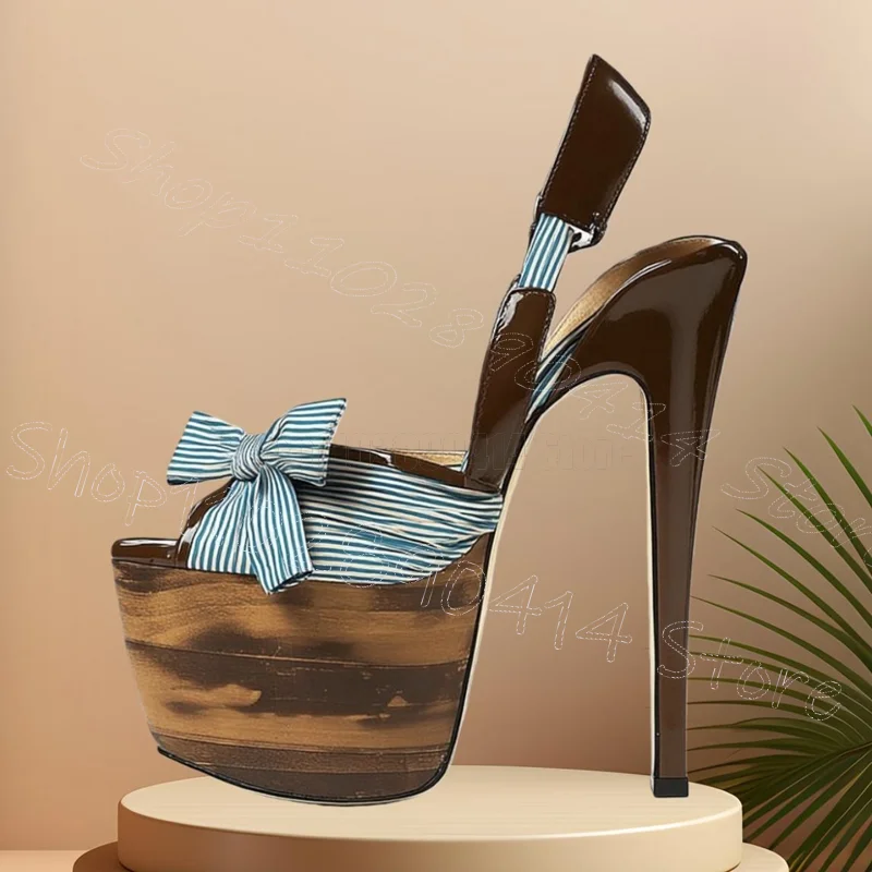 Stripe Bow Knot Design Wooden Heel Platform Sandals Slip On Women Shoes Thin High Heels Party Dating 2026 Zapatos Para Mujere
Stripe Bow Knot Design Wooden Heel Platform Sandals Slip On Women Shoes Thin High Heels Party Dating 2026 Zapatos Para Mujere