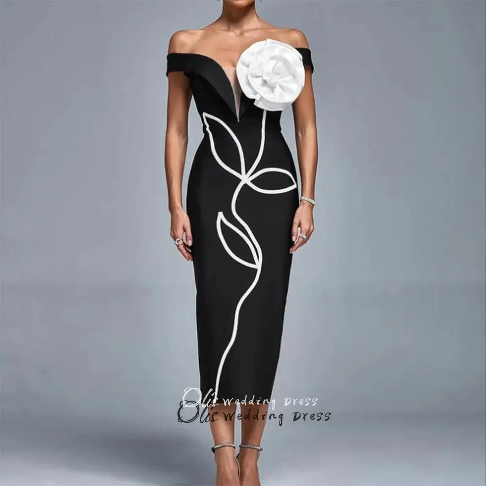 customized Black Straight Prom Dresses Tea-Length V-Neck Sleeveless Evening Dresses Simple Fashion White Flowers Sexy Backless
customized Black Straight Prom Dresses Tea-Length V-Neck Sleeveless Evening Dresses Simple Fashion White Flowers Sexy Backless