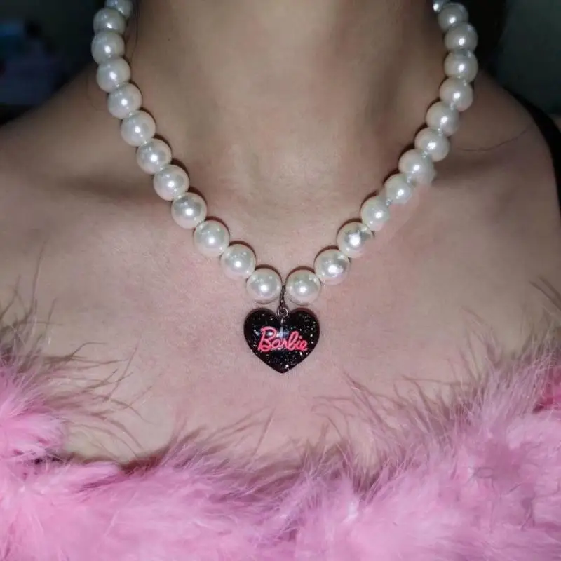 Miniso Barbie Love Heart Pendant Necklace Y2K Pearl Neck Choker Women Fashion Princess Jewelry Party Necklaces Accessories Gift
Miniso Barbie Love Heart Pendant Necklace Y2K Pearl Neck Choker Women Fashion Princess Jewelry Party Necklaces Accessories Gift