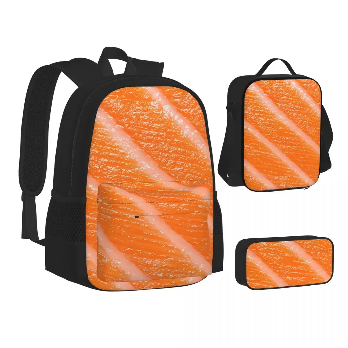 Salmon Sushi Sashimi Backpacks Students Bookbag School Bags Kids Rucksack Lunch Bag Pen Bag Three-Piece Set
Salmon Sushi Sashimi Backpacks Students Bookbag School Bags Kids Rucksack Lunch Bag Pen Bag Three-Piece Set