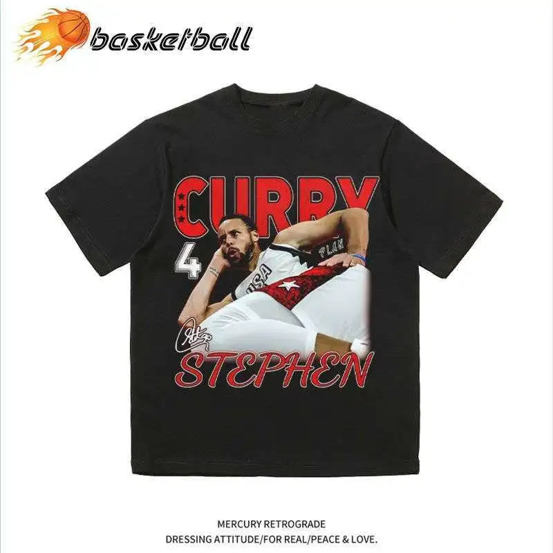 Футболка Star Curry с забавным принтом и коротким рукавом в стиле ретро, хлопковая футболка с круглым вырезом, американская мужская футболка с коротким рукавом
Футболка Star Curry с забавным принтом и коротким рукавом в стиле ретро, хлопковая футболка с круглым вырезом, американская мужская футболка с коротким рукавом