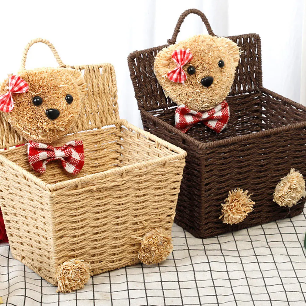 Cartoon Bear Wicker Woven Baskets Multifunctional Household Storage Organizer Open Design Easy Carry Move Accessible
Cartoon Bear Wicker Woven Baskets Multifunctional Household Storage Organizer Open Design Easy Carry Move Accessible