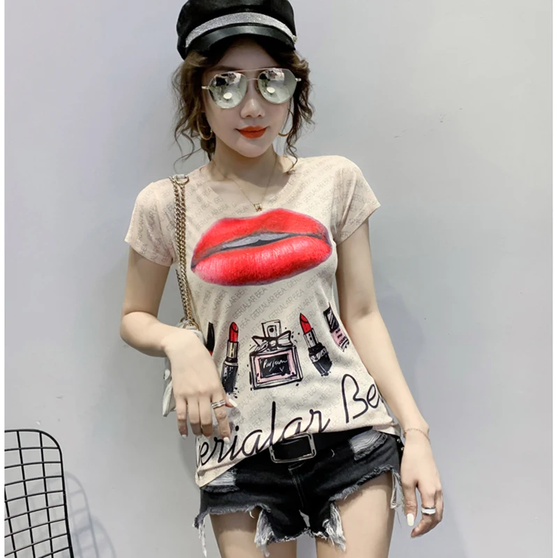 Summer Clothing New Fashion Positioning Cartoon Printed Short Sleeved T-shirt Retro Base Shirt Slim Fit Top for Women S592
Summer Clothing New Fashion Positioning Cartoon Printed Short Sleeved T-shirt Retro Base Shirt Slim Fit Top for Women S592
