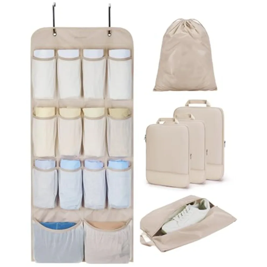 BAGSMART Hanging Compression Packing Cubes for Closet Organizers And Storage, 6 Set Suitcase Organizer Bags Set, Cruise Travel
BAGSMART Hanging Compression Packing Cubes for Closet Organizers And Storage, 6 Set Suitcase Organizer Bags Set, Cruise Travel