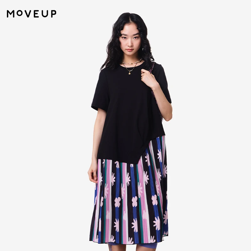 MOVEUP Short Sleeved Round Neck A-Line Dress 2026 Summer New Color Print Irregular Splicing Pleated Knitted Dress 3ELX11306
MOVEUP Short Sleeved Round Neck A-Line Dress 2026 Summer New Color Print Irregular Splicing Pleated Knitted Dress 3ELX11306