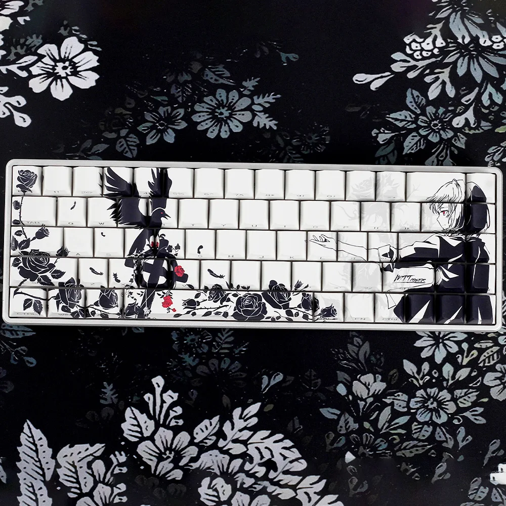 SAKURA2.0 Sakura Raven PBT thermal sublimation keycap side engraving for 60/68 keyboard tarantula manicurist
SAKURA2.0 Sakura Raven PBT thermal sublimation keycap side engraving for 60/68 keyboard tarantula manicurist