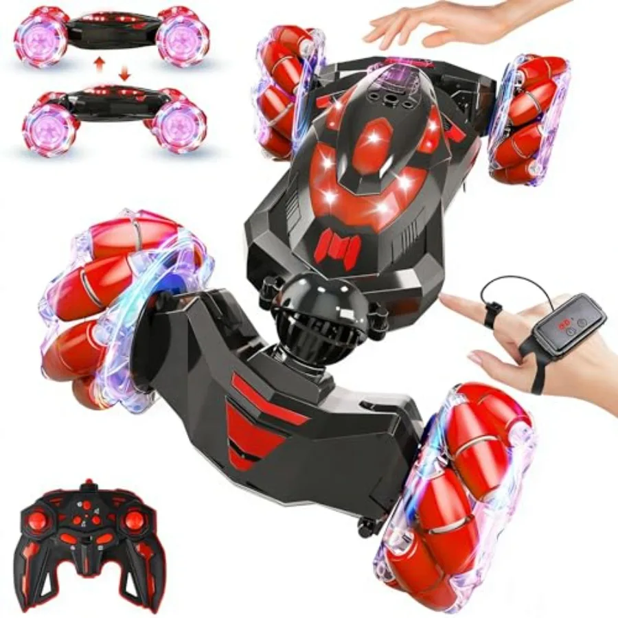 Gesture Sensing RC Stunt Car for Ages 8-12 ABS Plastic Red Drift Car with LED Lights Music 4WD 360 Spins All-Terrain Remote Con
Gesture Sensing RC Stunt Car for Ages 8-12 ABS Plastic Red Drift Car with LED Lights Music 4WD 360 Spins All-Terrain Remote Con