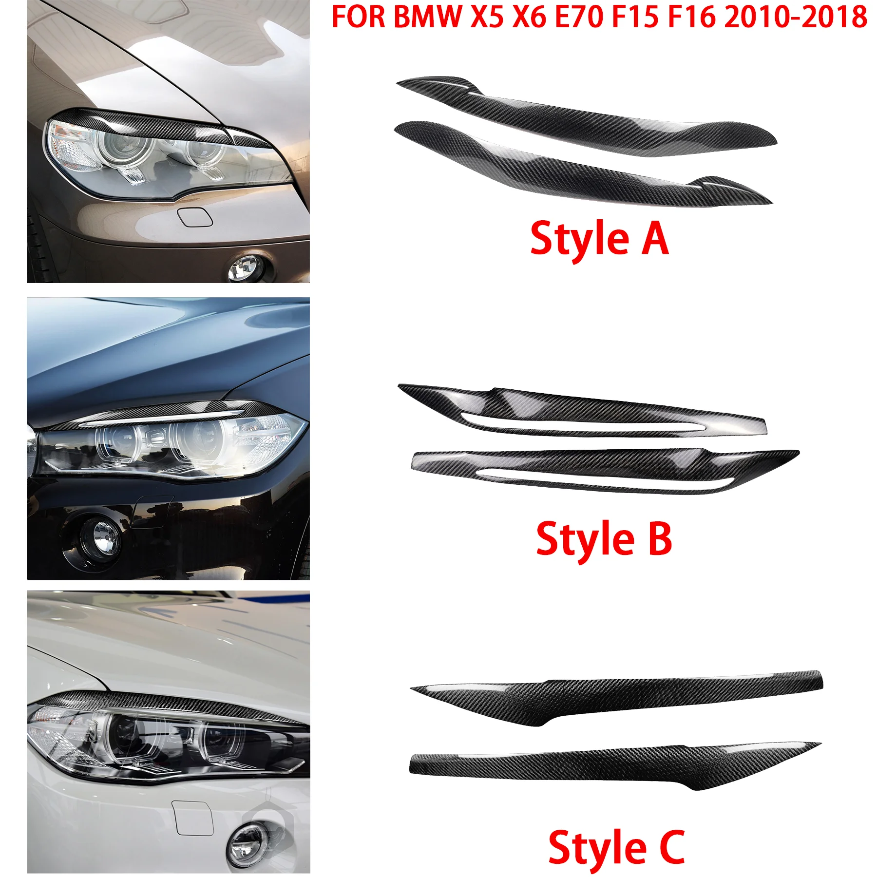 FOR BMW X5 X6 E70 F15 F16 2010-2018 Auto Body Kits 2pcs Front Headlamp Stickers Trim Cover Car Headlight Eyebrow Eyelids
FOR BMW X5 X6 E70 F15 F16 2010-2018 Auto Body Kits 2pcs Front Headlamp Stickers Trim Cover Car Headlight Eyebrow Eyelids