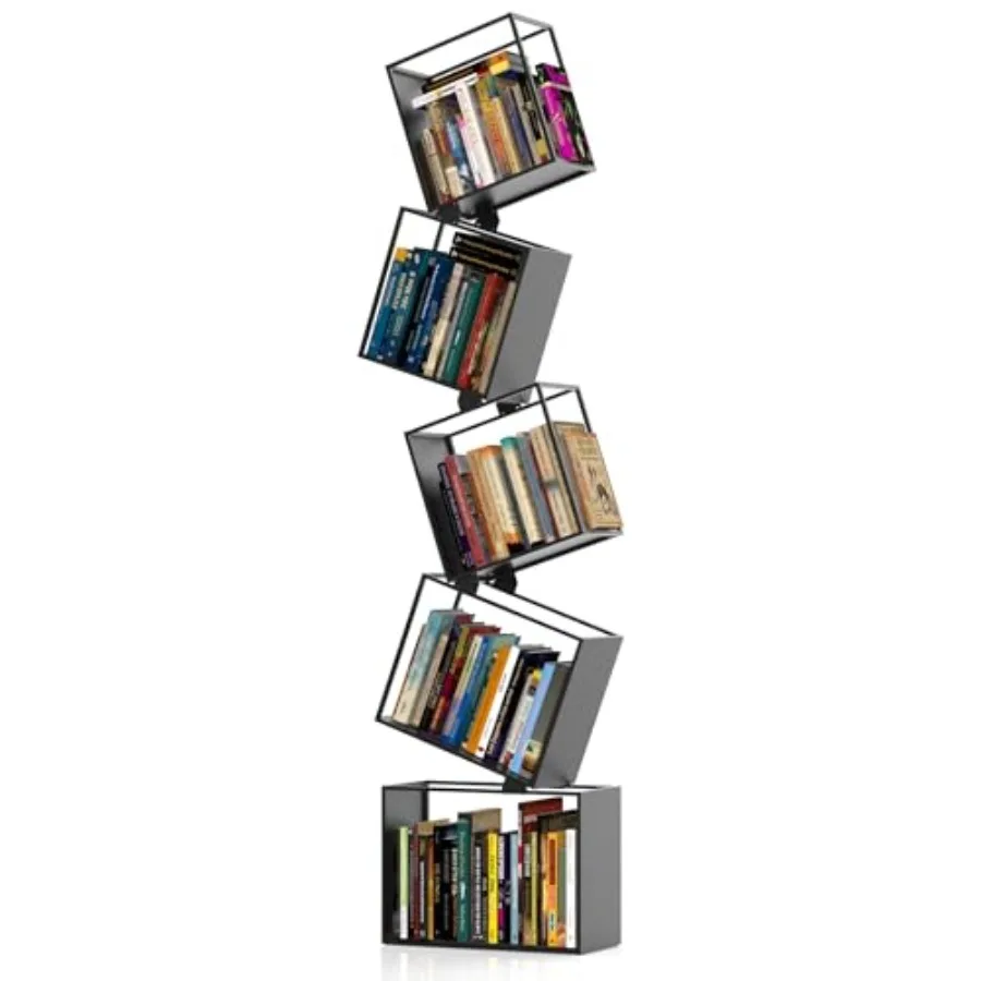 5-Tier Metal Bookshelf Modern Geometric Narrow Bookcase with Matte Black Finish Tall Storage Organizer Display Shelf for Living
5-Tier Metal Bookshelf Modern Geometric Narrow Bookcase with Matte Black Finish Tall Storage Organizer Display Shelf for Living