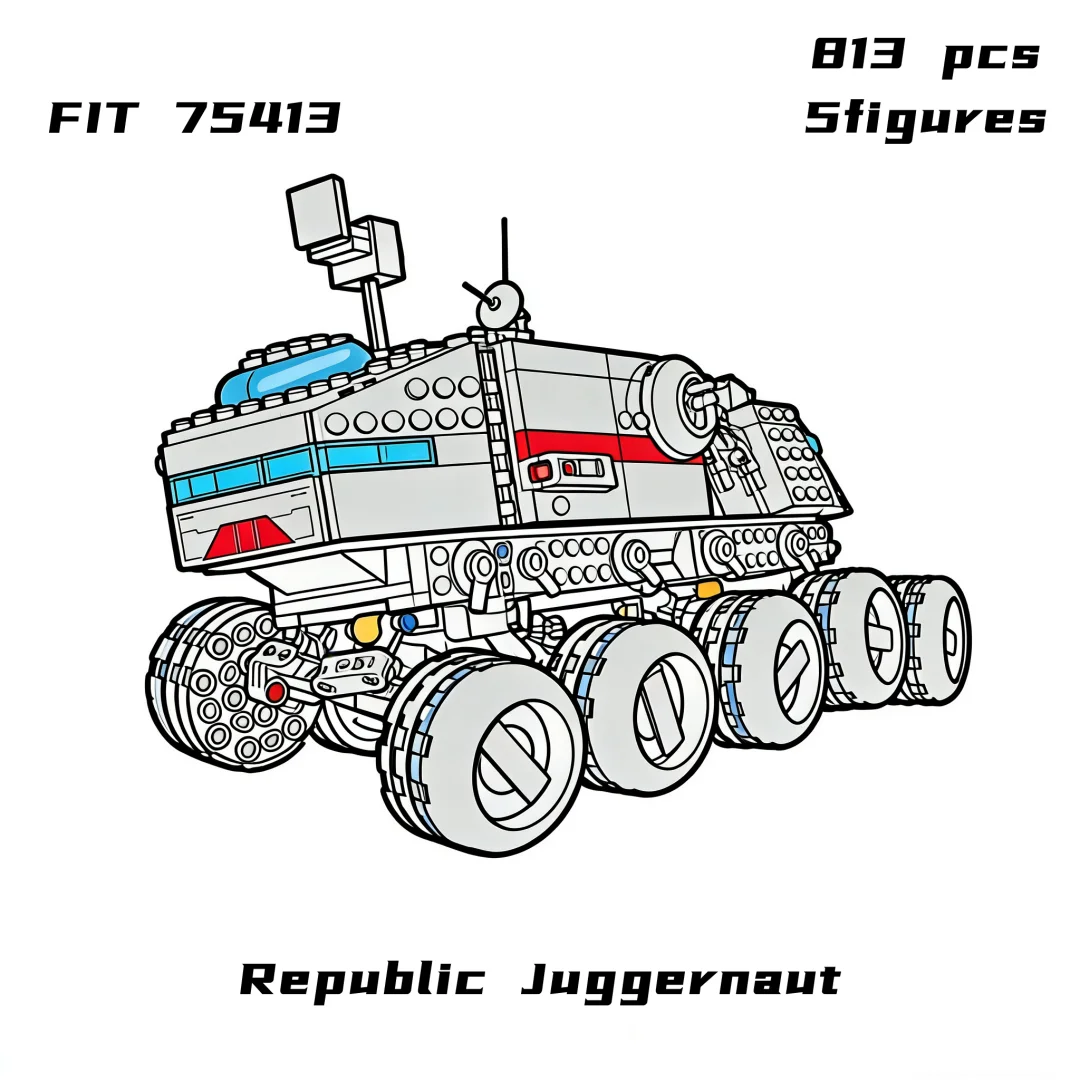 A 2026 Space Battle Vehicle Model 75413 The Republic Juggernaut Transport 813PCS Entertainment Toy Christmas Birthday Gifts MOC
A 2026 Space Battle Vehicle Model 75413 The Republic Juggernaut Transport 813PCS Entertainment Toy Christmas Birthday Gifts MOC