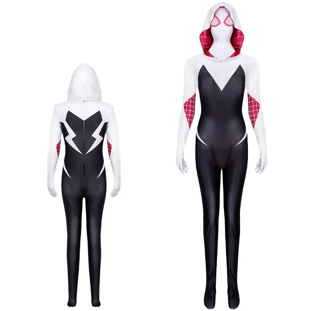 Gwen Spid Costume Superhero Bodysuit for Kids and Adult Halloween Cosplay Jumpsuit Kids Purple Cape Dress Up
Gwen Spid Costume Superhero Bodysuit for Kids and Adult Halloween Cosplay Jumpsuit Kids Purple Cape Dress Up