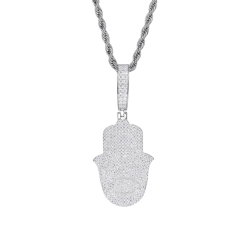 Hip Hop S925 Sterling Silver Moissanite Bling Ice Out Fatima Hand Pendants Necklaces for Women Men Unisex Rapper Jewelry
Hip Hop S925 Sterling Silver Moissanite Bling Ice Out Fatima Hand Pendants Necklaces for Women Men Unisex Rapper Jewelry
