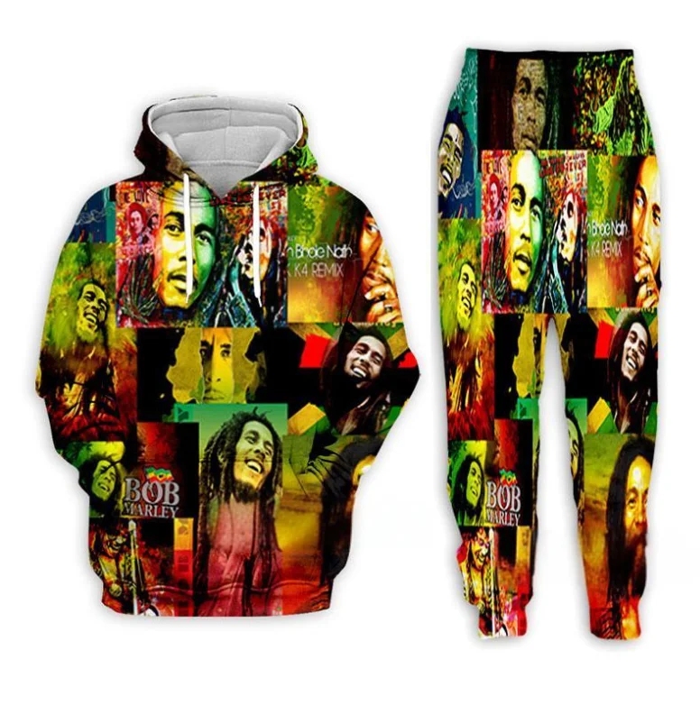 Bob Marley Hoodies Pants Suit 3D Print Men Women Hooded Sweatshirt Outfits Fashion Tracksuit 2 Piece Set Oversized Men's Clothes
Bob Marley Hoodies Pants Suit 3D Print Men Women Hooded Sweatshirt Outfits Fashion Tracksuit 2 Piece Set Oversized Men's Clothes