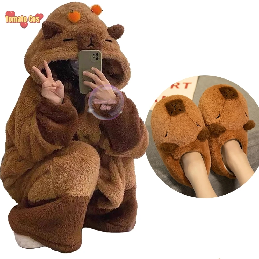 Winter Capybara Cosplay Costume Robes Adult Kigurumi Unicorn Onesie Anime Nightgown Halloween Cartoon Pajamas Sleepwear
Winter Capybara Cosplay Costume Robes Adult Kigurumi Unicorn Onesie Anime Nightgown Halloween Cartoon Pajamas Sleepwear