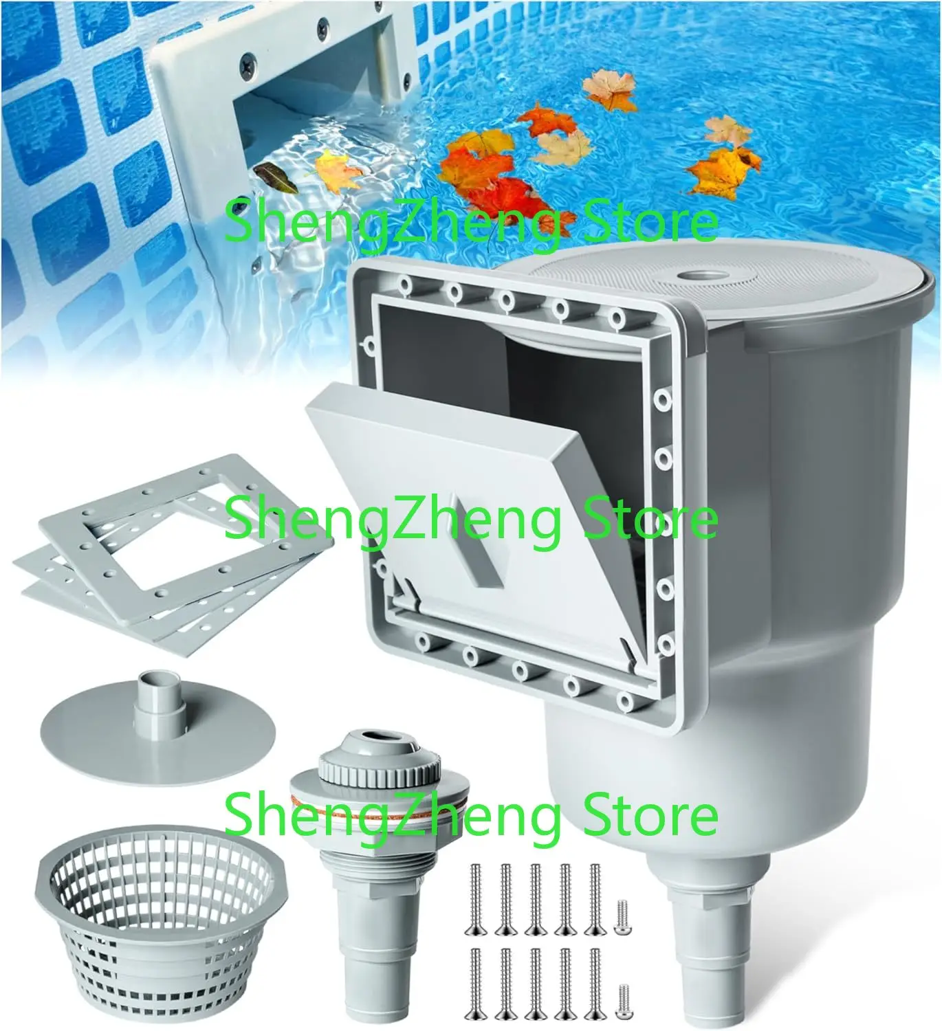 Through Wall Skimmer for Above Ground Pool, Heavy Duty Wall Mount Pool Skimmer Kit, Universally Fits All Standard Pool Wall
Through Wall Skimmer for Above Ground Pool, Heavy Duty Wall Mount Pool Skimmer Kit, Universally Fits All Standard Pool Wall