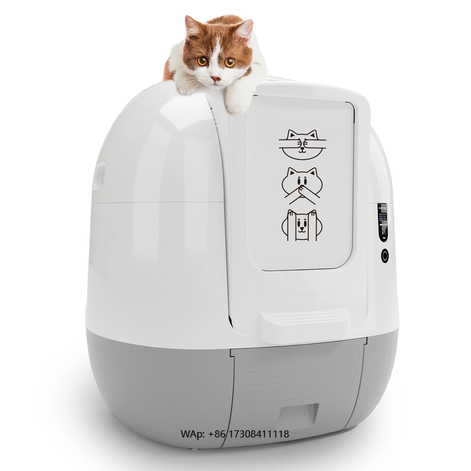 Intelligent and environmentally friendly automatic cleaning odor control 100L square plastic cat box with self-cleaning
Intelligent and environmentally friendly automatic cleaning odor control 100L square plastic cat box with self-cleaning