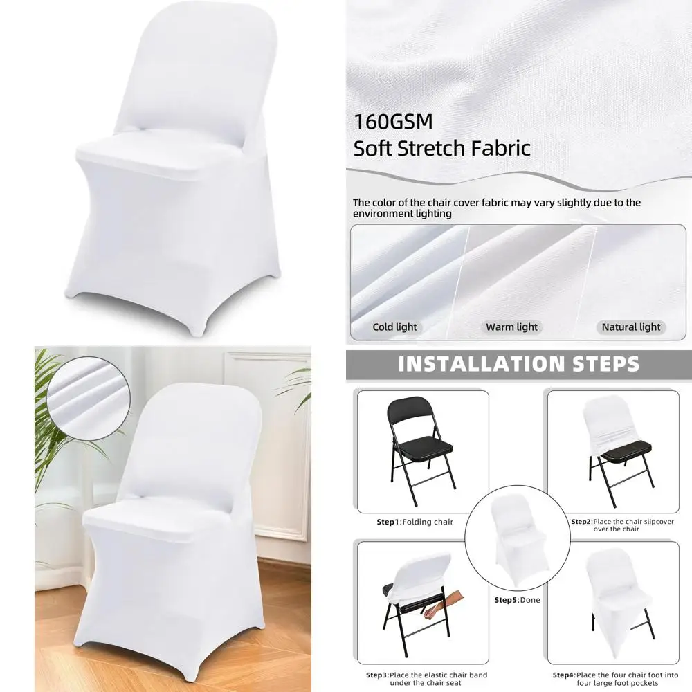 30 Packs White Spandex Chair Covers, Stretchy and Washable, Ideal for Weddings, Parties, and Special Events
30 Packs White Spandex Chair Covers, Stretchy and Washable, Ideal for Weddings, Parties, and Special Events