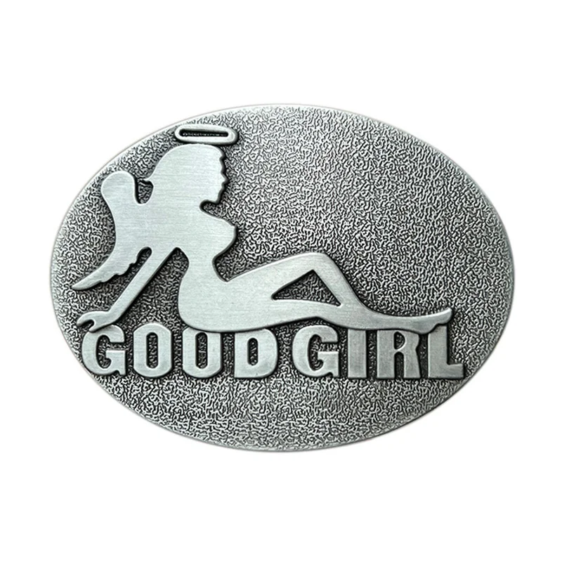Zinc alloy good girl belt buckle with western style
Zinc alloy good girl belt buckle with western style