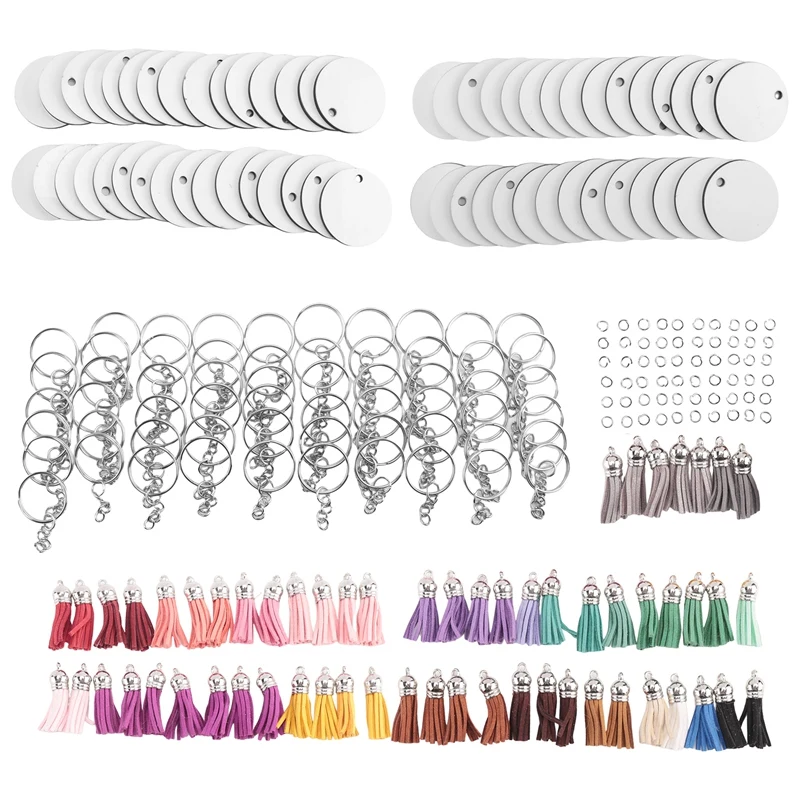 240 Pieces Sublimation Blanks Keychain Set Round Key Rings Sublimation Ornament Blanks Heat Transfer Keychain Tassels
240 Pieces Sublimation Blanks Keychain Set Round Key Rings Sublimation Ornament Blanks Heat Transfer Keychain Tassels