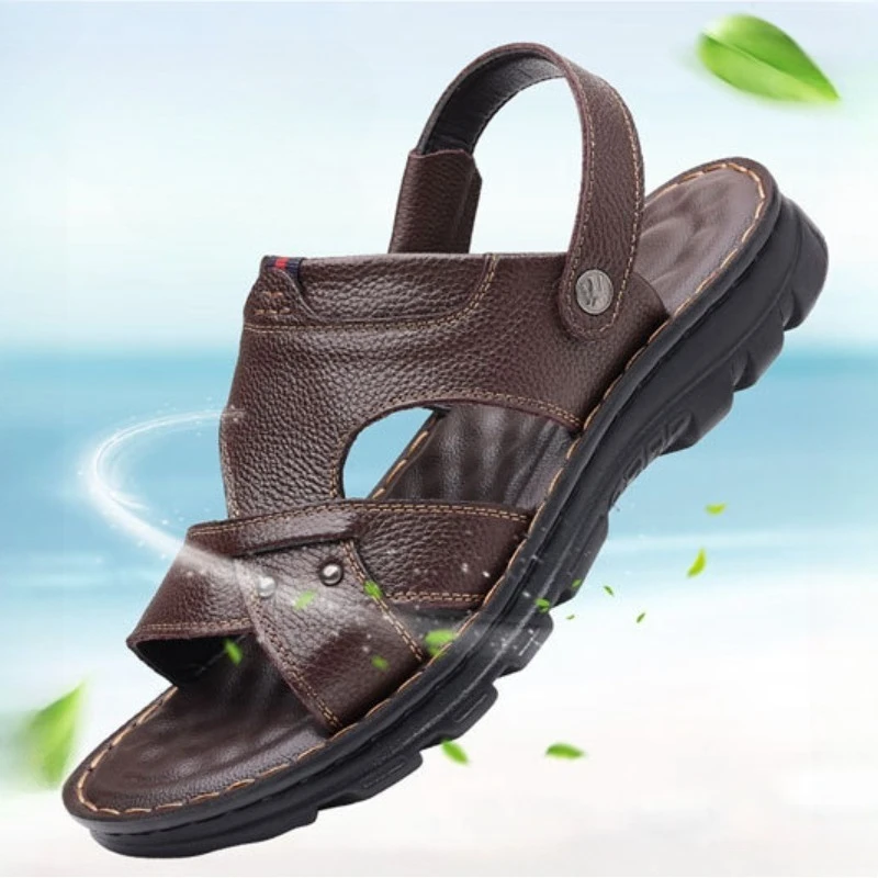 Men's Summer Sandals Genuine Leather Slippers Outdoor Men Beach Shoes Non-Slip Sandals Soft Bottom Flip Flop Massage Sandals Man
Men's Summer Sandals Genuine Leather Slippers Outdoor Men Beach Shoes Non-Slip Sandals Soft Bottom Flip Flop Massage Sandals Man