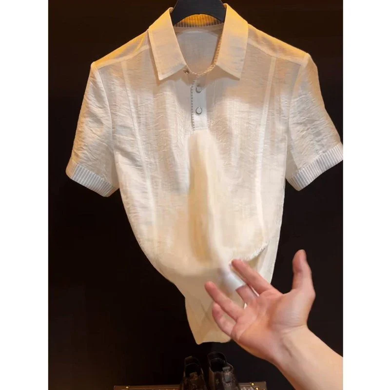 Lightweight Shirt Men's Summer Thin Casual Collar Short Sleeve T-Shirt Fashionable Versatile Patchwork
Lightweight Shirt Men's Summer Thin Casual Collar Short Sleeve T-Shirt Fashionable Versatile Patchwork