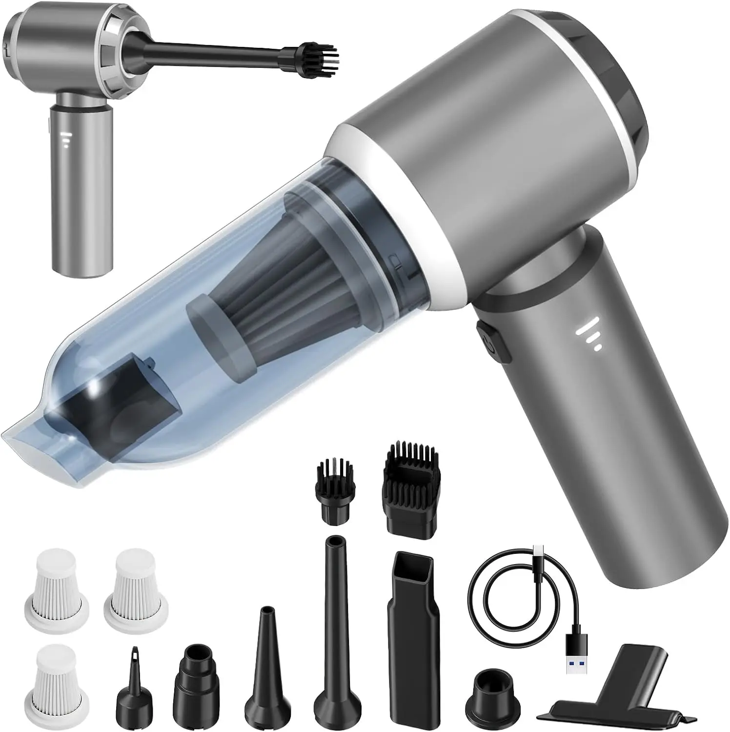 4-in-1 Car Vacuum Portable Cordless & Dust Buster, 20000pa High Power Handheld Vacuum Cordless Rechargeable, Mini Vacuums
4-in-1 Car Vacuum Portable Cordless & Dust Buster, 20000pa High Power Handheld Vacuum Cordless Rechargeable, Mini Vacuums