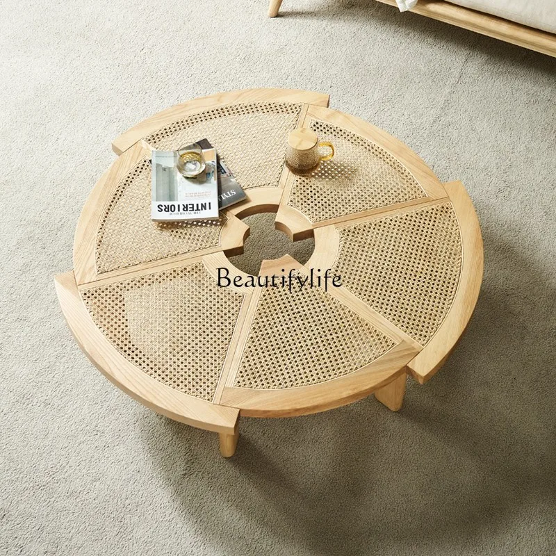 Nordic Solid Wood Rattan round Tea Table Modern Minimalist Small Apartment Living Room Side Table
Nordic Solid Wood Rattan round Tea Table Modern Minimalist Small Apartment Living Room Side Table