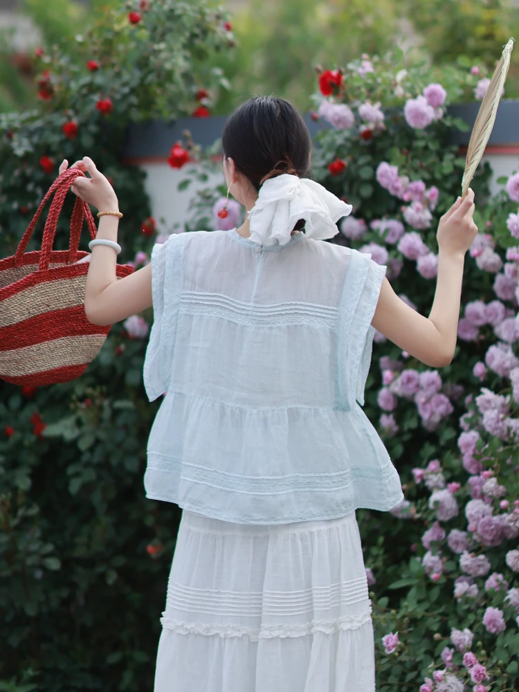 Original Women's Lace Splice Breathable Summer Top Small Fly Sve Anti-Aging Linen T-irt Commute Sle Loose Fit irt
Original Women's Lace Splice Breathable Summer Top Small Fly Sve Anti-Aging Linen T-irt Commute Sle Loose Fit irt