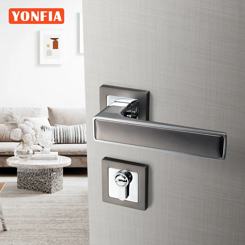 YONFIA 8146R58 Home Zinc Alloy Black & White Chrome Door Handle Lock Lever House Interior Rosette Door Handles For Wood Door
YONFIA 8146R58 Home Zinc Alloy Black & White Chrome Door Handle Lock Lever House Interior Rosette Door Handles For Wood Door