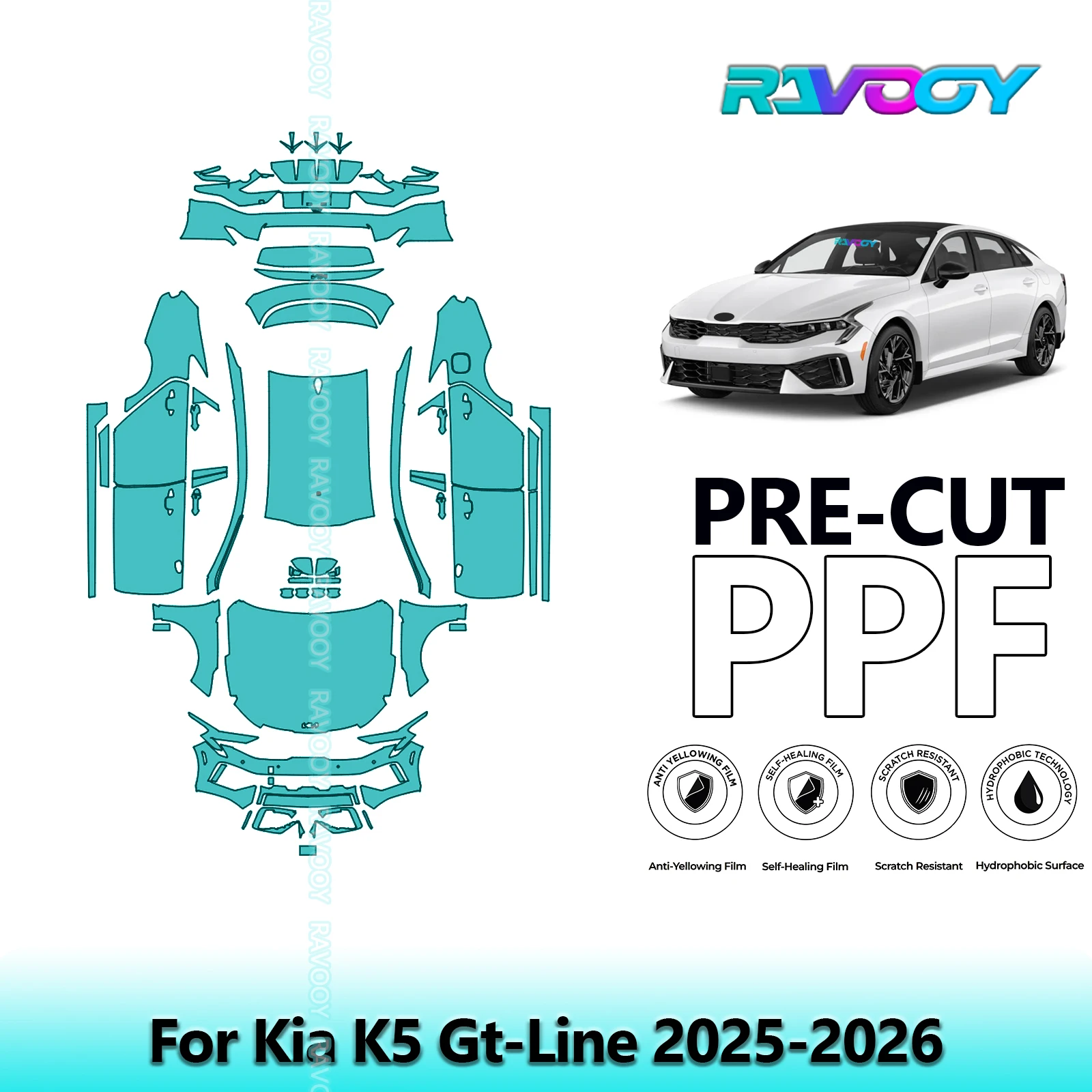 For Kia K5 GT-Line 2025-2026 8.5Mil Precut Clear Bra Full Vehicle PPF Paint Protection Film
For Kia K5 GT-Line 2025-2026 8.5Mil Precut Clear Bra Full Vehicle PPF Paint Protection Film