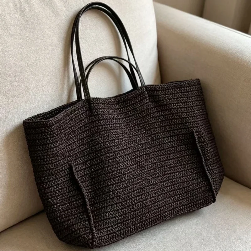 High Quality Handmade Paper Rope Woven Tote Bag French Style Large Capacity Straw Woven Handbag Women's Vacation Beach Bag
High Quality Handmade Paper Rope Woven Tote Bag French Style Large Capacity Straw Woven Handbag Women's Vacation Beach Bag