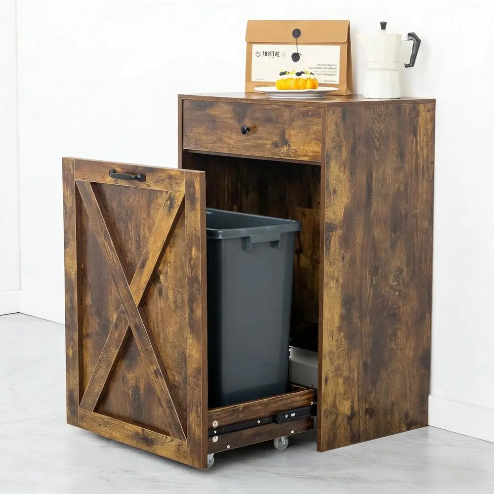 13 Gallon Pull Out Trash Can Cabinet, Out Trash Cabinet Garbage Bin Cabinet Hidden Pet Proof Trash Cabinet or Kitchen (Brown)
13 Gallon Pull Out Trash Can Cabinet, Out Trash Cabinet Garbage Bin Cabinet Hidden Pet Proof Trash Cabinet or Kitchen (Brown)