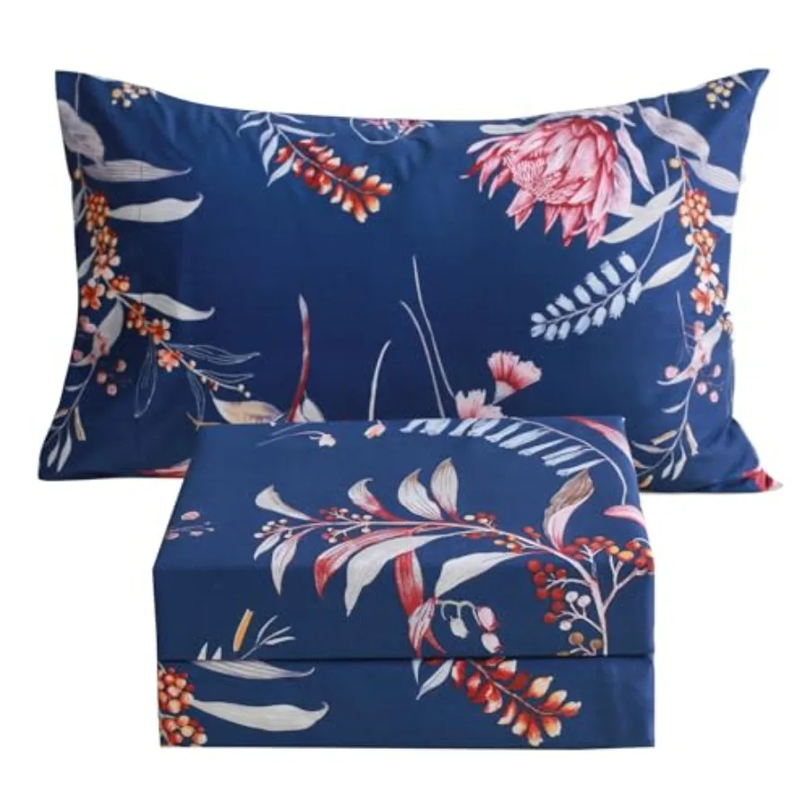 Navy Floral Sheet Set Twin Size, 3 Piece Printed Microfiber Sheets Extra Deep Pocket Wrinkle Free
Navy Floral Sheet Set Twin Size, 3 Piece Printed Microfiber Sheets Extra Deep Pocket Wrinkle Free