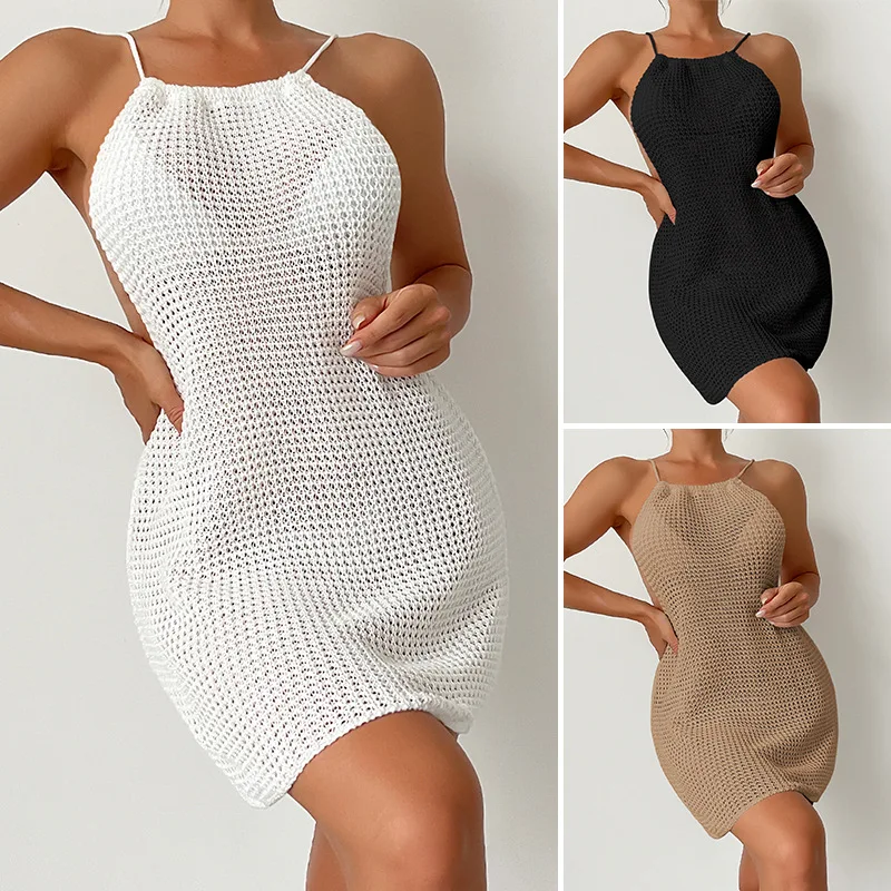 Sexy Short Knitted Neck Hanging Back Strap Sexy Hollow Sunscreen Blouse Knitted Beach Skirt Out Swimwear
Sexy Short Knitted Neck Hanging Back Strap Sexy Hollow Sunscreen Blouse Knitted Beach Skirt Out Swimwear