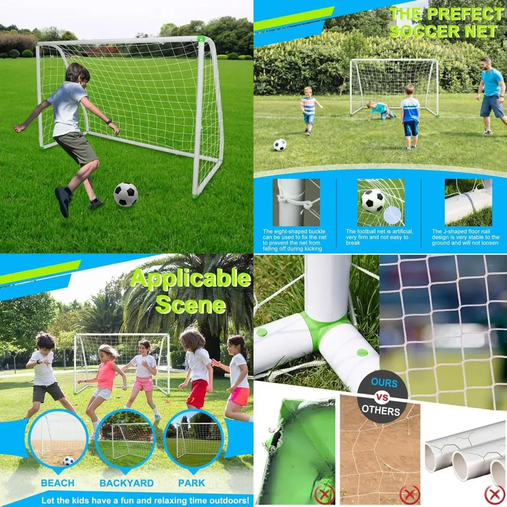 Portable Kids Soccer Goal Set with High-Strength PVC and Ground Stakes for Durable Backyard Play
Portable Kids Soccer Goal Set with High-Strength PVC and Ground Stakes for Durable Backyard Play