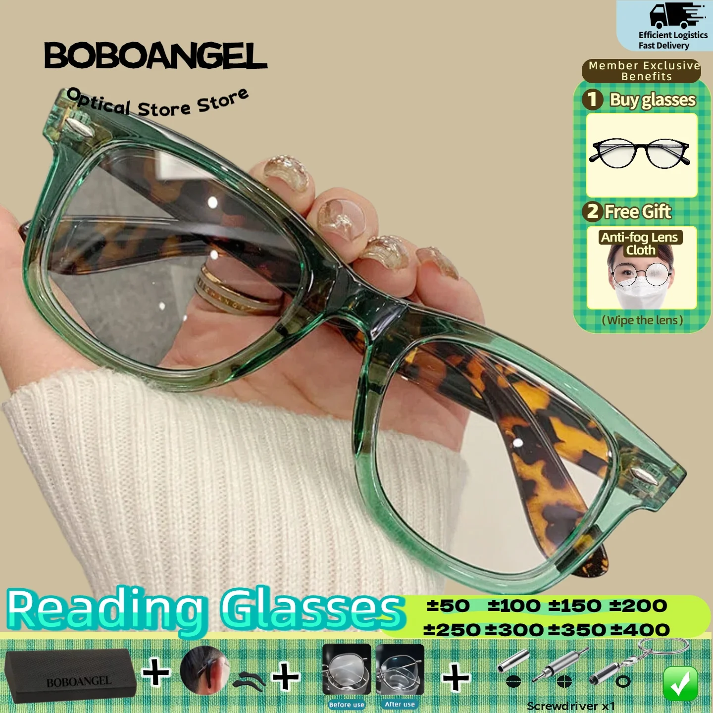 BOBOANGEL Women High Quality Anti Blue Ray Progressive Reading Glasses Simple Classic Square Design Myopia Prescription Glasses
BOBOANGEL Women High Quality Anti Blue Ray Progressive Reading Glasses Simple Classic Square Design Myopia Prescription Glasses