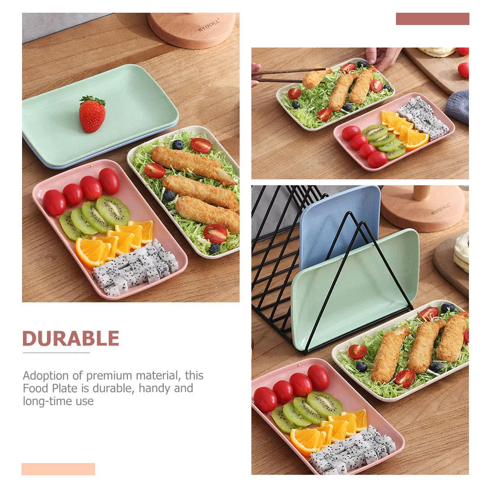 4pcs Sushi Serving Food Plate For Home Restaurant Use Multi-Function Kitchen Tableware Rectangular Salmon Plate