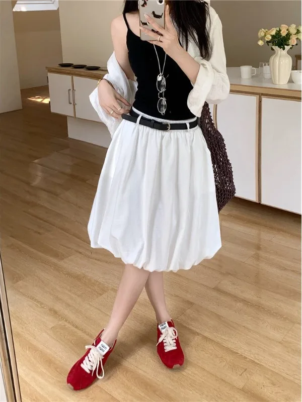plus Size Fashion Pleated Flower Bud Half Skirt Summer New High Waist Loose Slimming Design Sense Puffy Mid-length Skirt
plus Size Fashion Pleated Flower Bud Half Skirt Summer New High Waist Loose Slimming Design Sense Puffy Mid-length Skirt