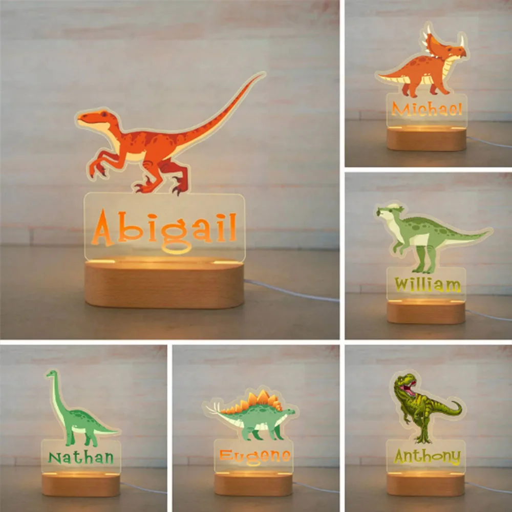 Personalized Tyrannosaurus Rex LED USB 7 Colors Night Light Custom Name Acrylic Lamp For Baby Children Bedroom Home Decoration
Personalized Tyrannosaurus Rex LED USB 7 Colors Night Light Custom Name Acrylic Lamp For Baby Children Bedroom Home Decoration
