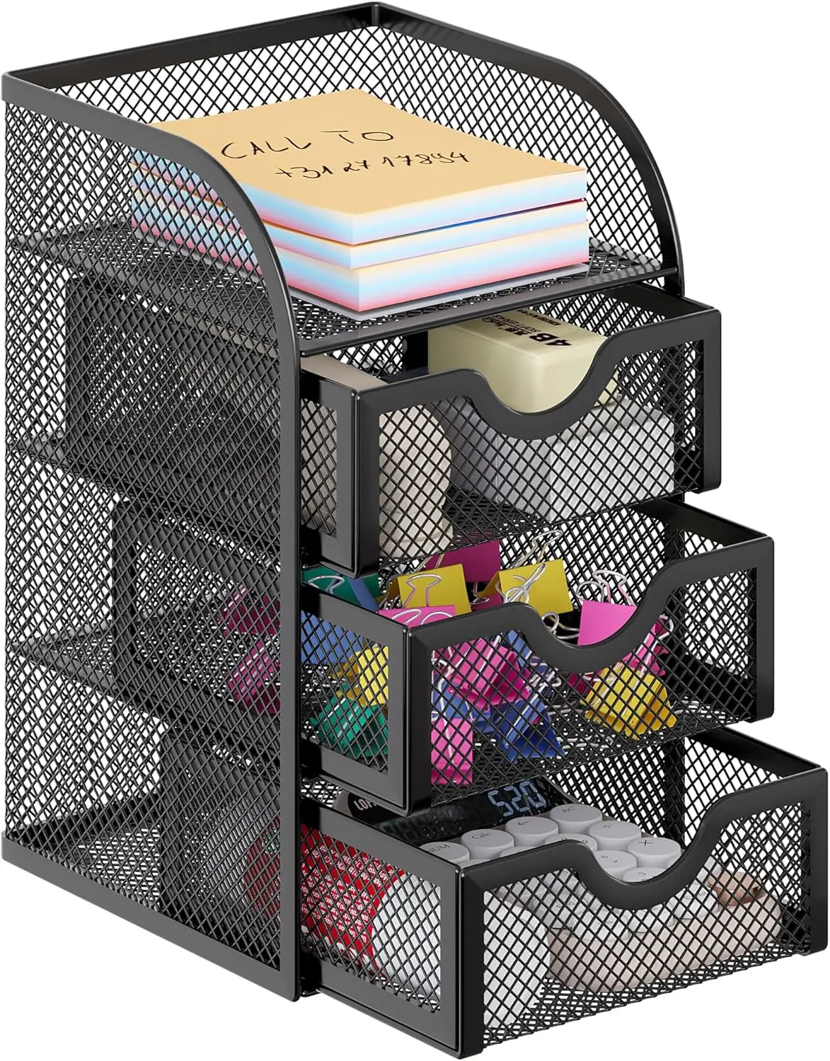 Mesh Desk Organizer with 3 Drawer for Office Home Students Stationery Caddy
Mesh Desk Organizer with 3 Drawer for Office Home Students Stationery Caddy