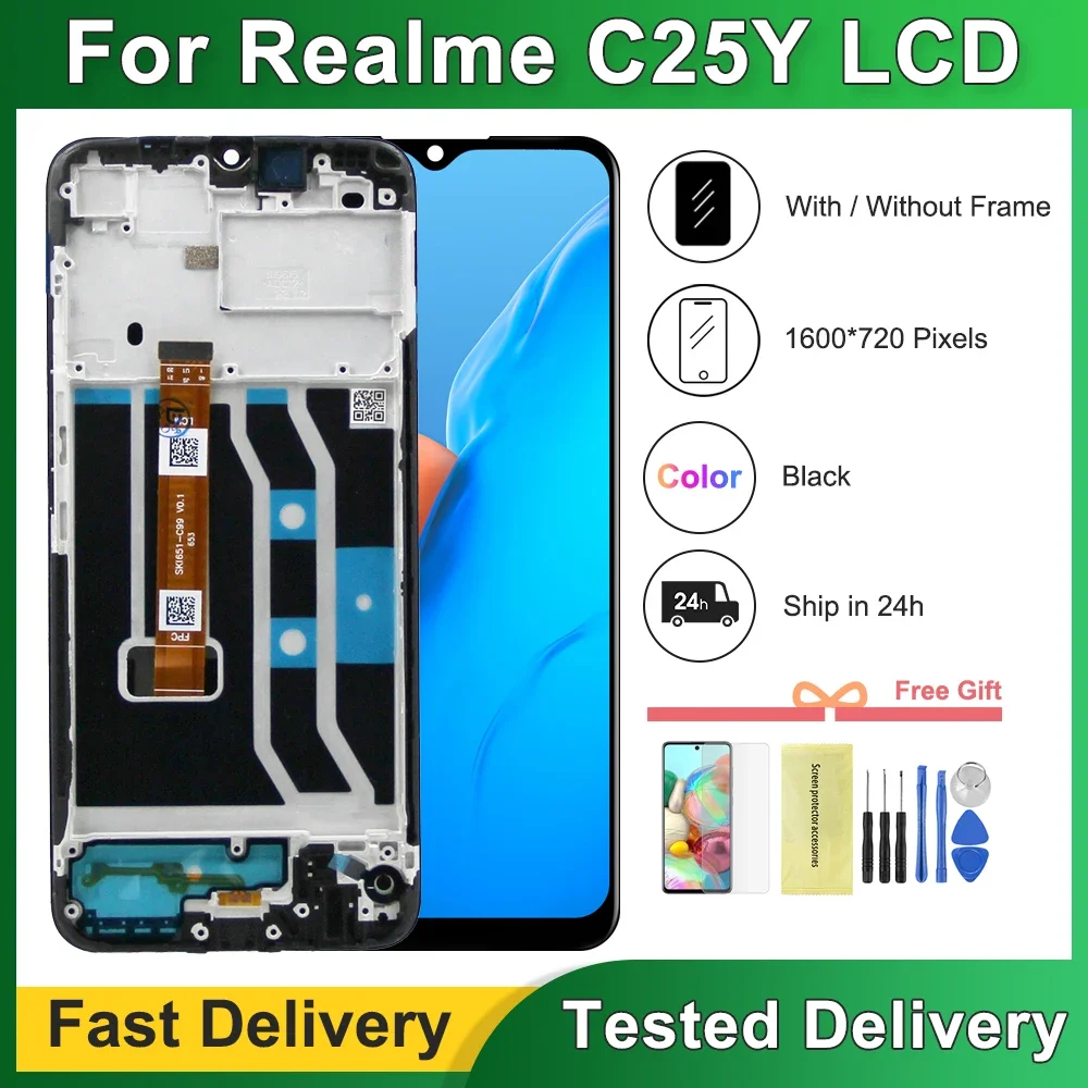 6.5" For Oppo Realme C25Y RMX3265, RMX3268, RMX326 LCD Display Touch Screen With Frame For Realme-C25Y LCD Replacement
6.5" For Oppo Realme C25Y RMX3265, RMX3268, RMX326 LCD Display Touch Screen With Frame For Realme-C25Y LCD Replacement