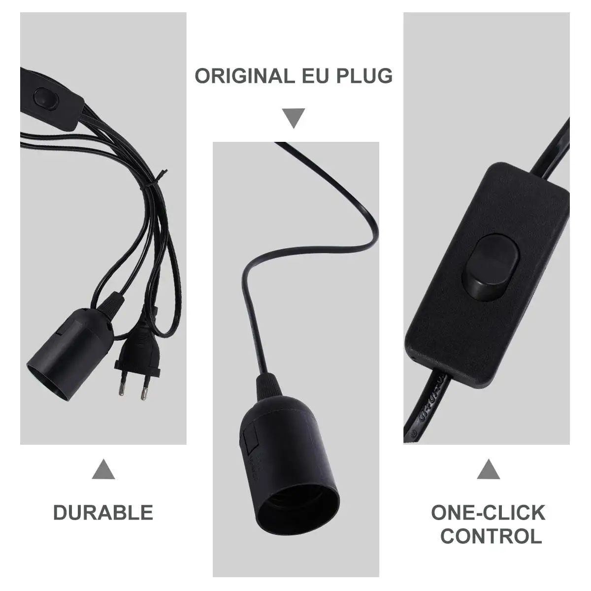 Power Cable E27 Lamp Holder with 303 Power Cord 1.8m Extension Cord LED Bulb Cable Wire Bases Black ( )
Power Cable E27 Lamp Holder with 303 Power Cord 1.8m Extension Cord LED Bulb Cable Wire Bases Black ( )