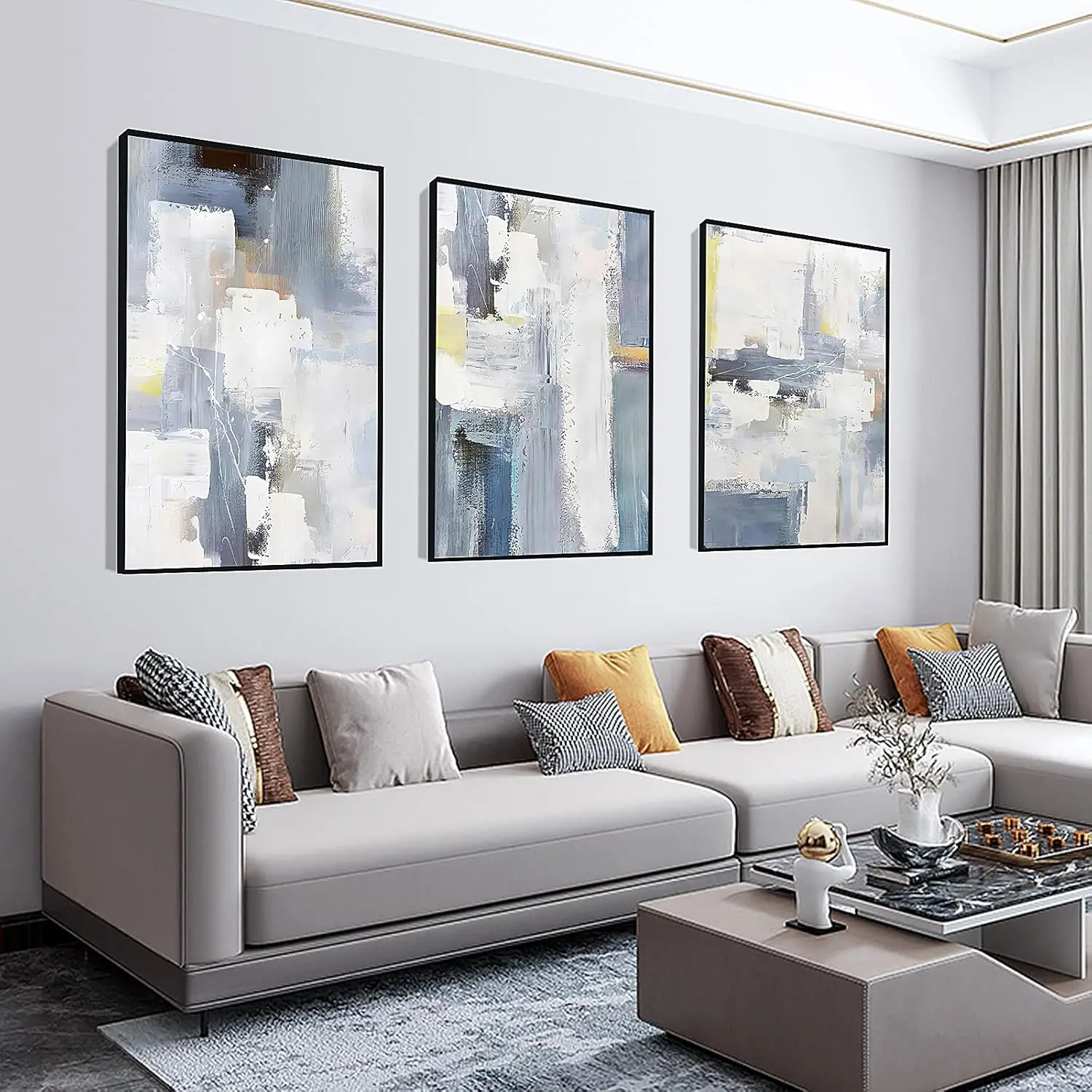 Wall Art Set of 3 Boho Natural Simple Black White for Living Room Bedroom Large Wall Art Paintings Framed Canvas painting Artworks for Office Decor, Posters&Prints Home Decor (16" x 24", Grey)
Wall Art Set of 3 Boho Natural Simple Black White for Living Room Bedroom Large Wall Art Paintings Framed Canvas painting Artworks for Office Decor, Posters&Prints Home Decor (16" x 24", Grey)