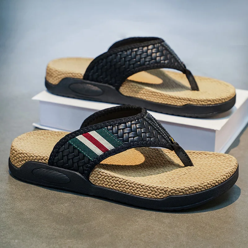 Men's Summer Sandals Soft Bottom Anti-Slip Wear-Resistant Beach Shoes Woven Toe Casual Slippers Comfortable Breathable Slip-On
Men's Summer Sandals Soft Bottom Anti-Slip Wear-Resistant Beach Shoes Woven Toe Casual Slippers Comfortable Breathable Slip-On