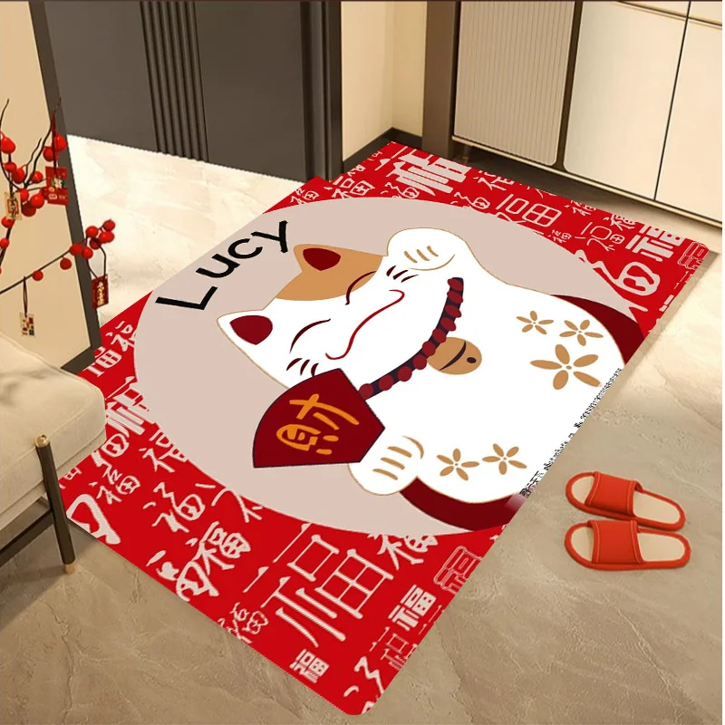 Cartoon Fortune Cat New Year Red Home Celebration Carpet Anti slip Door Mat Toilet Absorbent Foot Mat
Cartoon Fortune Cat New Year Red Home Celebration Carpet Anti slip Door Mat Toilet Absorbent Foot Mat