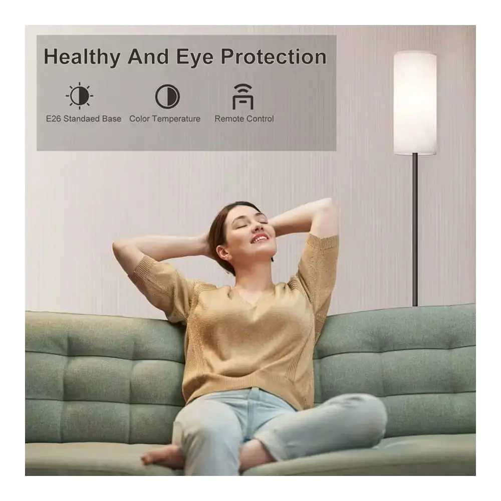 Floor Lamp, Adjustable Ceiling Lamp With Lampshade And LED Bulb 3000K6000K, Adjustable Brightness Stepless Dimming, Timer, Scen
Floor Lamp, Adjustable Ceiling Lamp With Lampshade And LED Bulb 3000K6000K, Adjustable Brightness Stepless Dimming, Timer, Scen